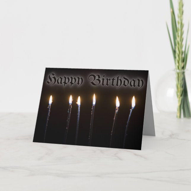 Black Candles Halloween Birthday Card (Front)