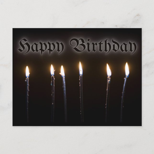 Black Candles Halloween Birthday Postcard (Front)