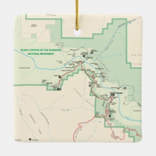 Black Canyon Of The Gunnison Map Ceramic Ornament