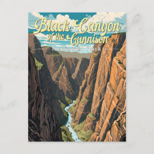 Black Canyon Of The Gunnison National Park Art Postcard