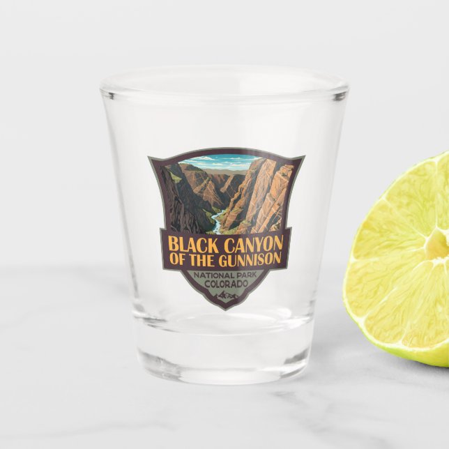 Black Canyon Of The Gunnison National Park Art Shot Glass (Front)