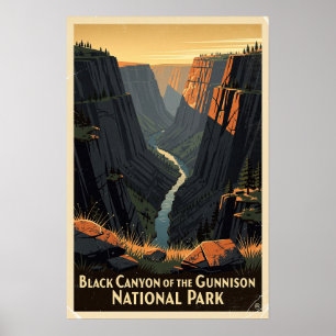 Black Canyon of the Gunnison National Park Retro Poster
