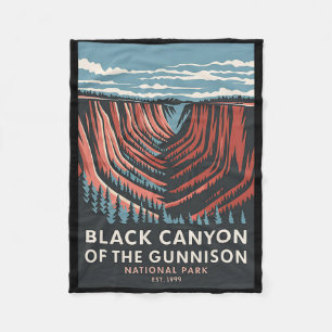 Black Canyon Of The Gunnison National Park Vintage Fleece Blanket