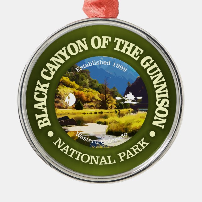 Black Canyon of the Gunnison (rd)2 Metal Tree Decoration (Front)
