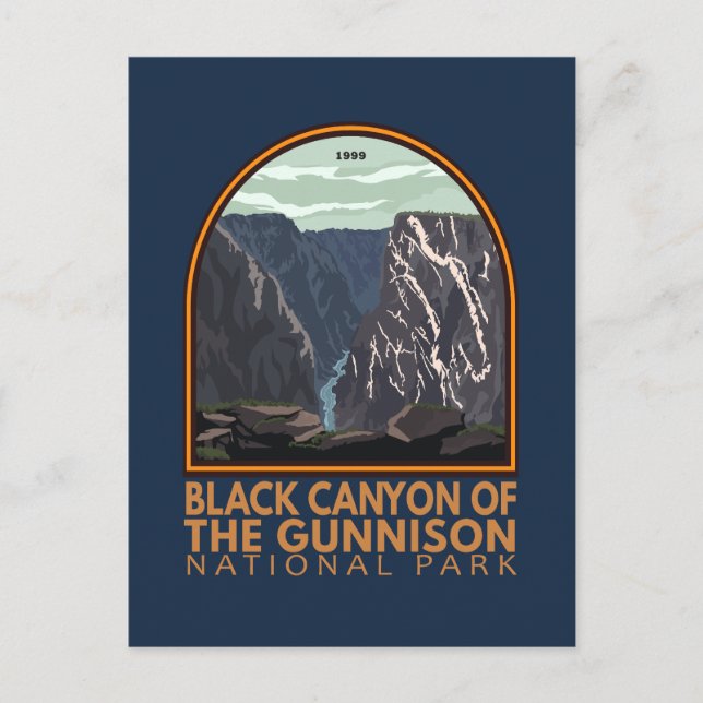 Black Canyon Of The Gunnison Vintage Emblem Postcard (Front)