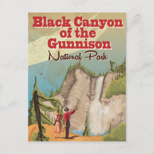 Black Canyon of the Gunnison Vintage Travel Poster Postcard