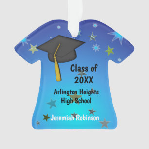 Black Cap and Stars Graduation Acrylic Ornament