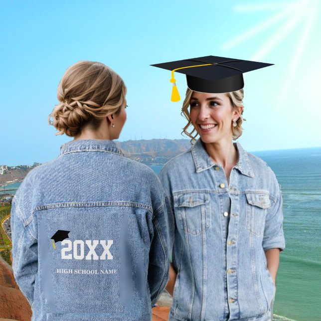 Black Cap Class of 20XX Graduation Denim Jacket (Creator Uploaded)