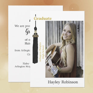 Black Cap Graduation Photo  Announcement