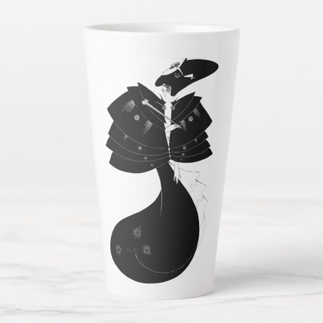 Black Cape Art Nouveau Latte Mug (Front)