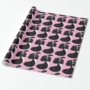 Black Cape Art Nouveau Wrapping Paper
