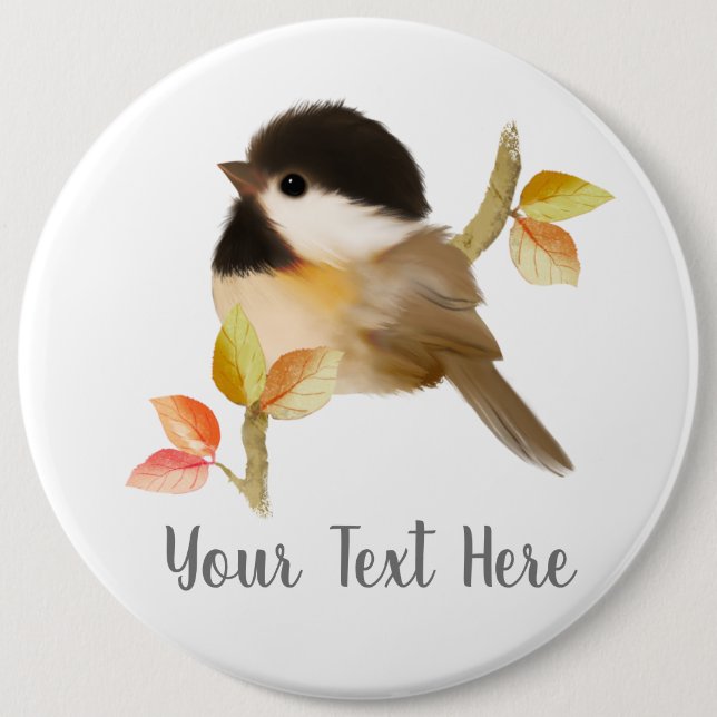 Black-Capped Chickadee Bird 6 Cm Round Badge (Front)