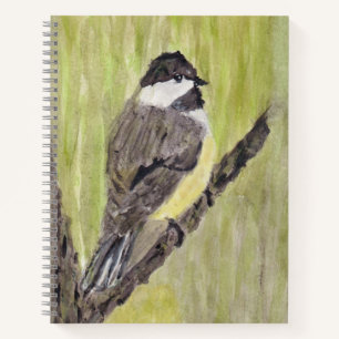 Black-capped Chickadee Bird - acrylic painting. Notebook