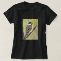 Black-capped Chickadee Bird - acrylic painting. T-