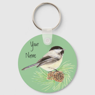 Black Capped Chickadee - Bird - Nature Key Ring
