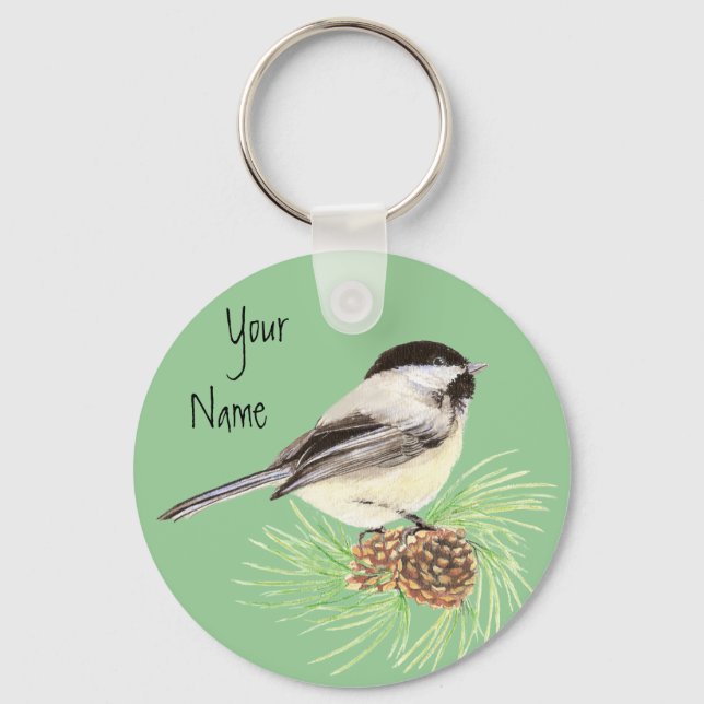 Black Capped Chickadee - Bird - Nature Key Ring (Front)