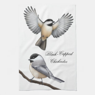 Black Capped Chickadee Birds Kitchen Towel