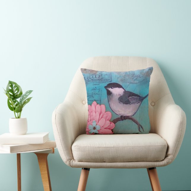 Black-Capped Chickadee  Cushion (Chair)