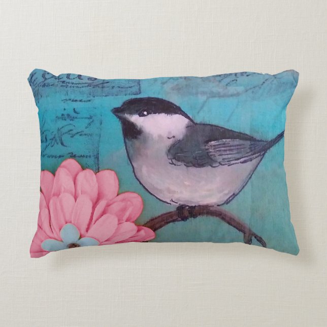 Black-Capped Chickadee  Decorative Cushion (Front)