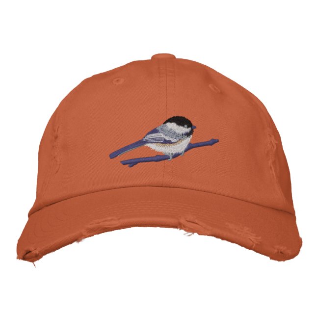 Black-capped Chickadee Embroidered Hat (Front)