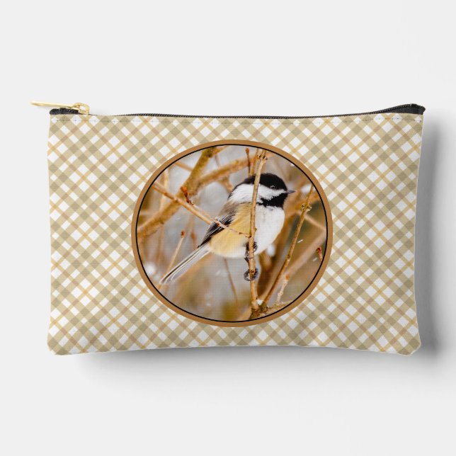 Black-Capped Chickadee in Winter Original Photo Accessory Pouch (Front)