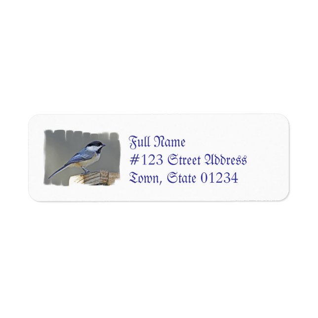 Black Capped Chickadee Mailing Labels (Front)