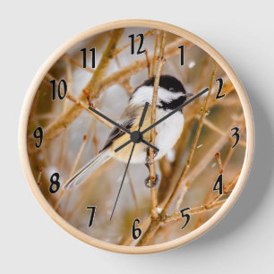 Black-Capped Chickadee - Original Photograph Clock
