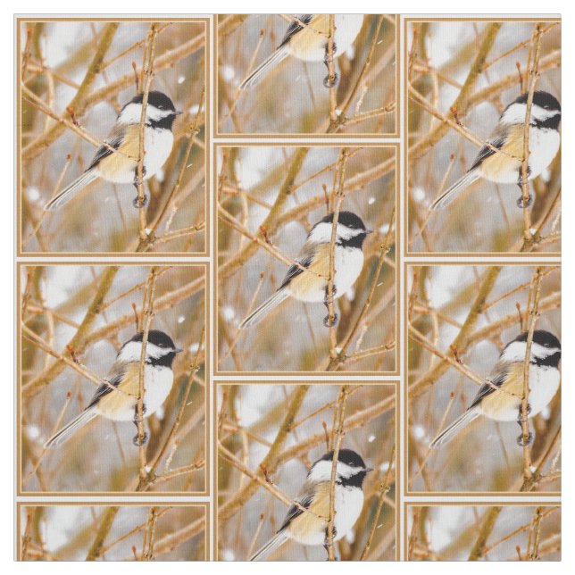 Black-Capped Chickadee - Original Photograph Fabric (Swatch)