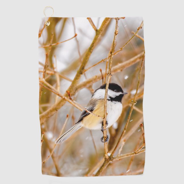 Black-Capped Chickadee - Original Photograph Golf Towel (Front)