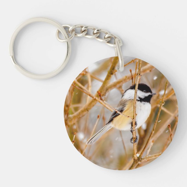 Black-Capped Chickadee - Original Photograph Key Ring (Front)