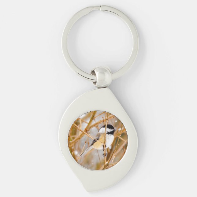 Black-Capped Chickadee - Original Photograph Key Ring (Front)