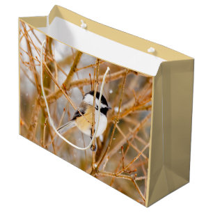 Black-Capped Chickadee - Original Photograph Large Gift Bag