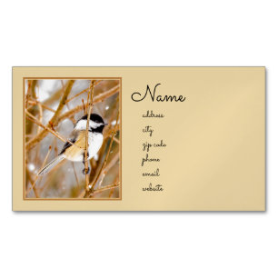 Black-Capped Chickadee - Original Photograph Magnetic Business Card