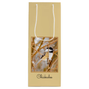 Black-Capped Chickadee - Original Photograph Wine Gift Bag