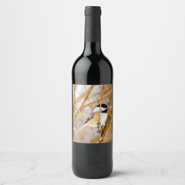 Black-Capped Chickadee - Original Photograph Wine Label (Front)