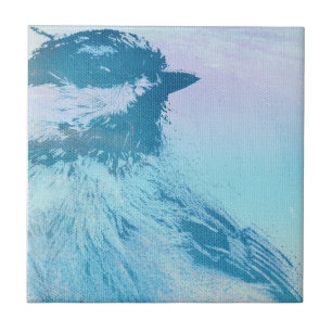 Black Capped Chickadee Print Tile