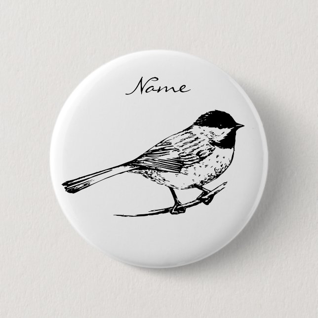 Black-capped Chickadee Thunder_Cove 6 Cm Round Badge (Front)