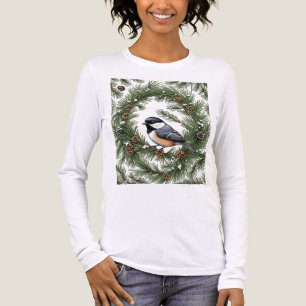 Black-Capped Chickadee-Titmouse With Pine Tri-Blend Shirt