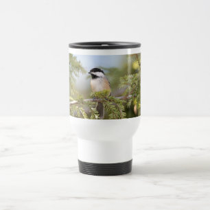 Black Capped Chickadee Travel Mug
