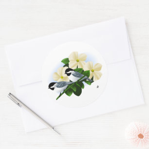 Black Capped Chickadees Classic Round Sticker