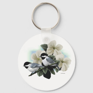 Black Capped Chickadees Keychain