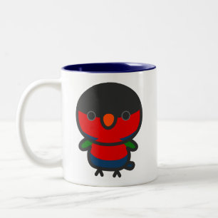 Black-capped lory Two-Tone coffee mug