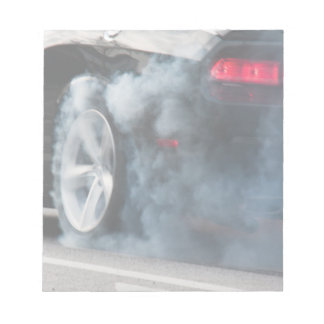 Black car burnout notepad