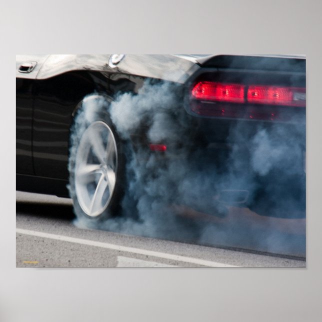 Black car burnout poster (Front)