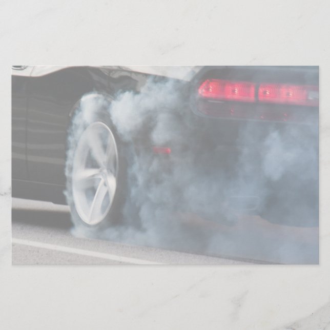 Black car burnout stationery (Front)