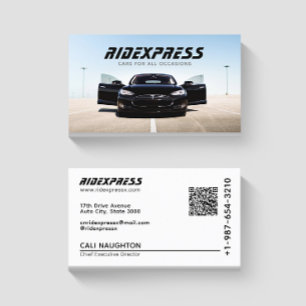 Black Car Rental Service White Business Card