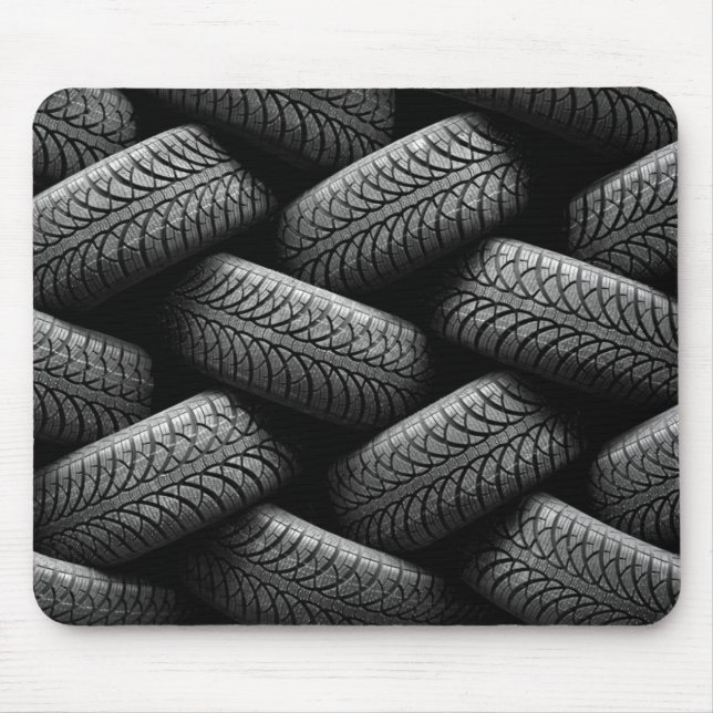 Black Car Tires Mouse Pad (Front)