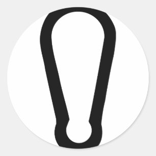 black carabiner icon classic round sticker