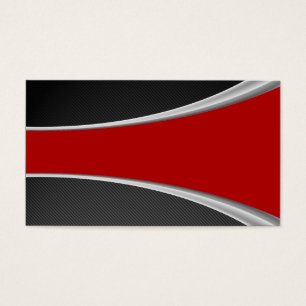 Black Carbon Fibre and Red Stripe Business Card