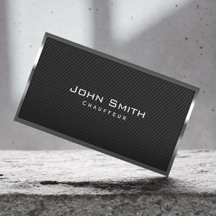 Black Carbon Fibre Chauffeur Business Card